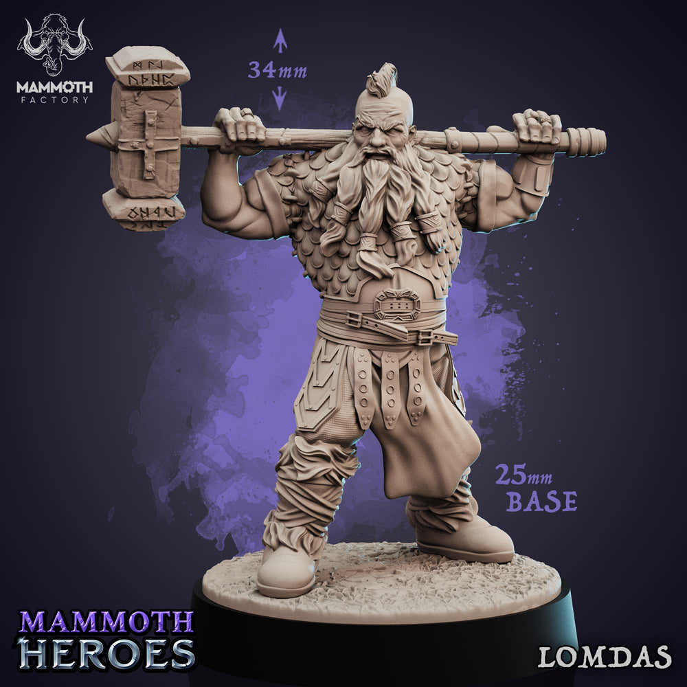 Lomdas (Male Dwarf Barbarian) (Online Order Only)