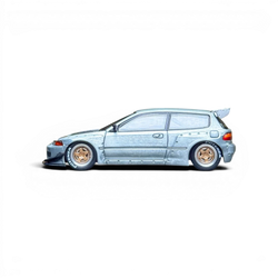 Pop Race Honda Civic EG6 Raw Metal 1:64