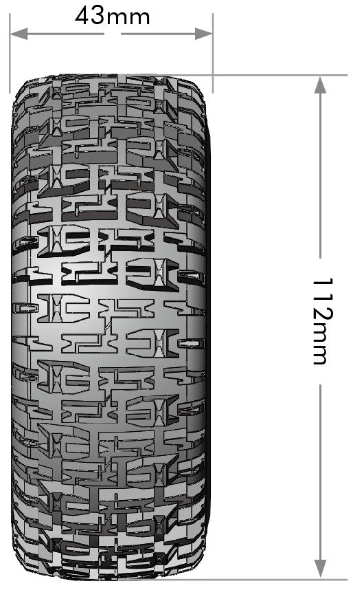 Louise R/C SC-Pioneer 1/10 Short Course Tires, Soft, 12, 14 & 17mm Removable Hex on Black Rim (2) LT3148SB (ONLINE ORDER ONLY)