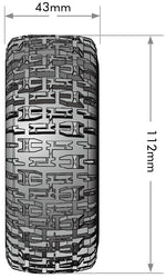 Louise R/C SC-Pioneer 1/10 Short Course Tires, Soft, 12, 14 & 17mm Removable Hex on Black Rim (2) LT3148SB (ONLINE ORDER ONLY)
