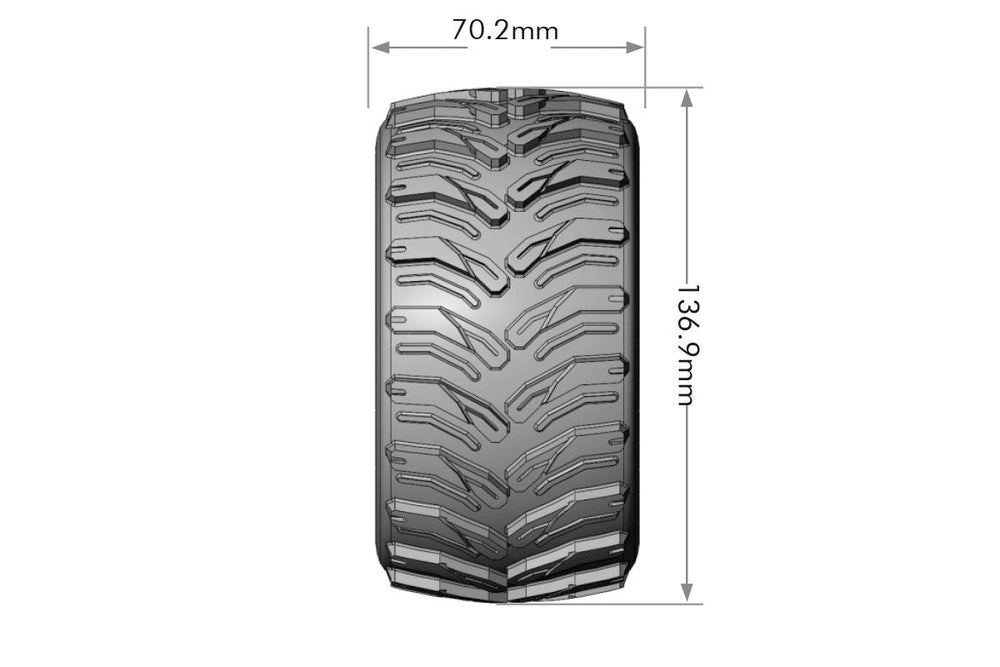 Louise MT-Cyclone Traxxas Maxx Sport Belted MFT Tires Bead-Lock 2.8 Rims 1/2-Offset Hex 17mm (2) (ONLINE ORDER ONLY)