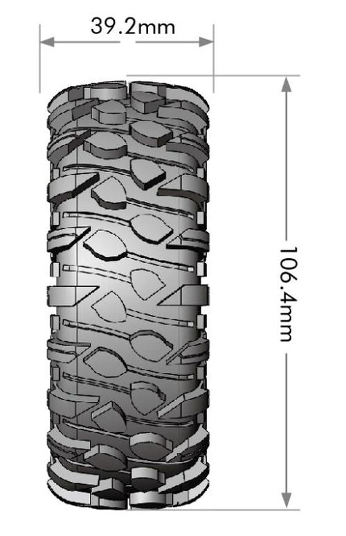 Louise R/C CR-Rowdy 1/10 1.9" Crawler Class 1 Tires, 12mm Hex on Black Rims (2) LT3347VBC (ONLINE ORDER ONLY)