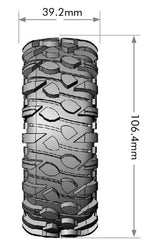 Louise R/C CR-Rowdy 1/10 1.9" Crawler Class 1 Tires, 12mm Hex on Black Rims (2) LT3347VBC (ONLINE ORDER ONLY)