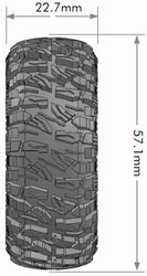 Louise R/C CR-Mallet 1/18, 1/24 1.0" Crawler Tires, 7mm Hex, Super (2) LT3367VB (ONLINE ORDER ONLY)