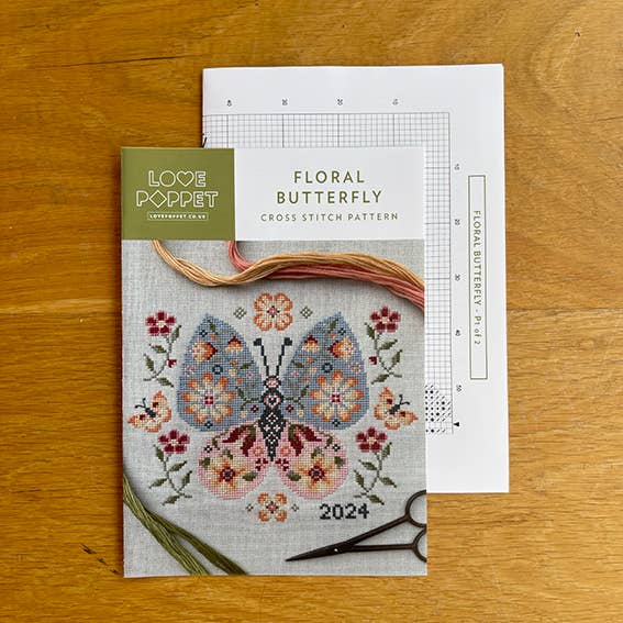 Love Poppet - Floral Butterfly - Printed Pattern (ONLINE ORDER ONLY)