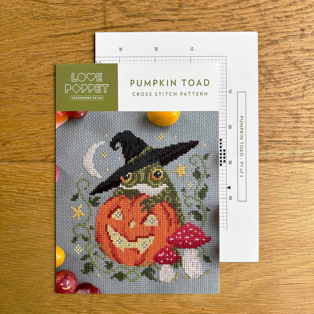 Love Poppet – Pumpkin Toad Cross Stitch Kit (ONLINE ORDER ONLY)