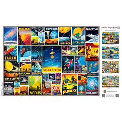 Vintage Posters - Space Travel 1000 Piece Jigsaw Puzzle