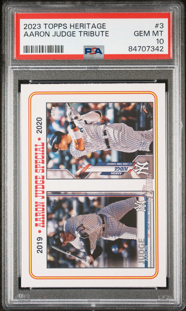 2023 TOPPS HERITAGE AARON JUDGE TRIBUTE  #3 - PSA 10 (Online Order Only)