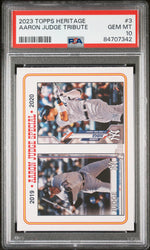 2023 TOPPS HERITAGE AARON JUDGE TRIBUTE  #3 - PSA 10 (Online Order Only)