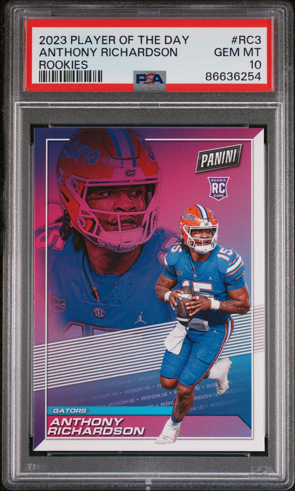 2023 PANINI PLAYER OF THE DAY ROOKIES ANTHONY RICHARDSON ROOKIES #RC3 - PSA 10 (Online Order Only)
