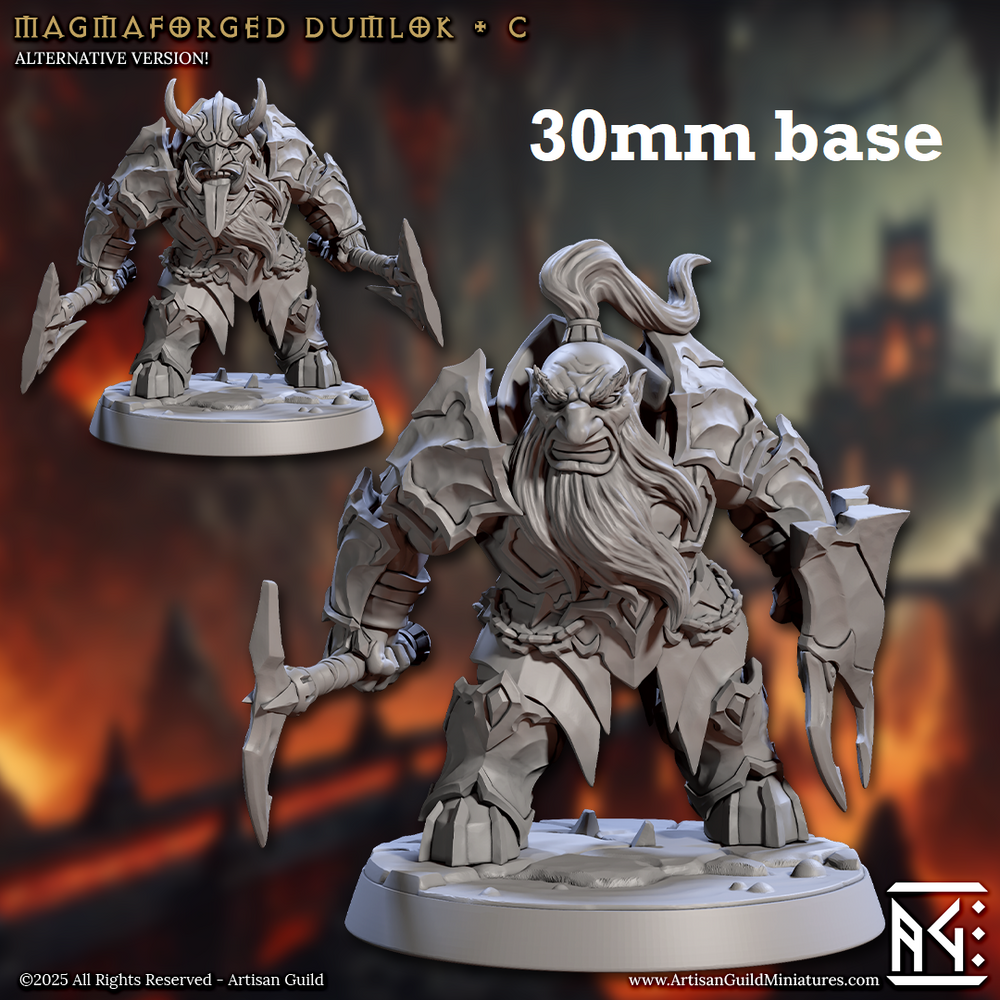 Magmaforged Dumlok: Sculpt C (Male Fire Dwarf Warrior) (Online Order Only)