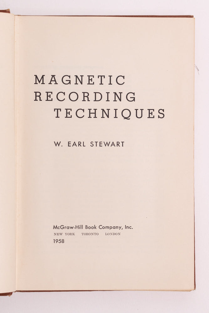 Magnetic Recording Techniques (ONLINE ORDER ONLY)