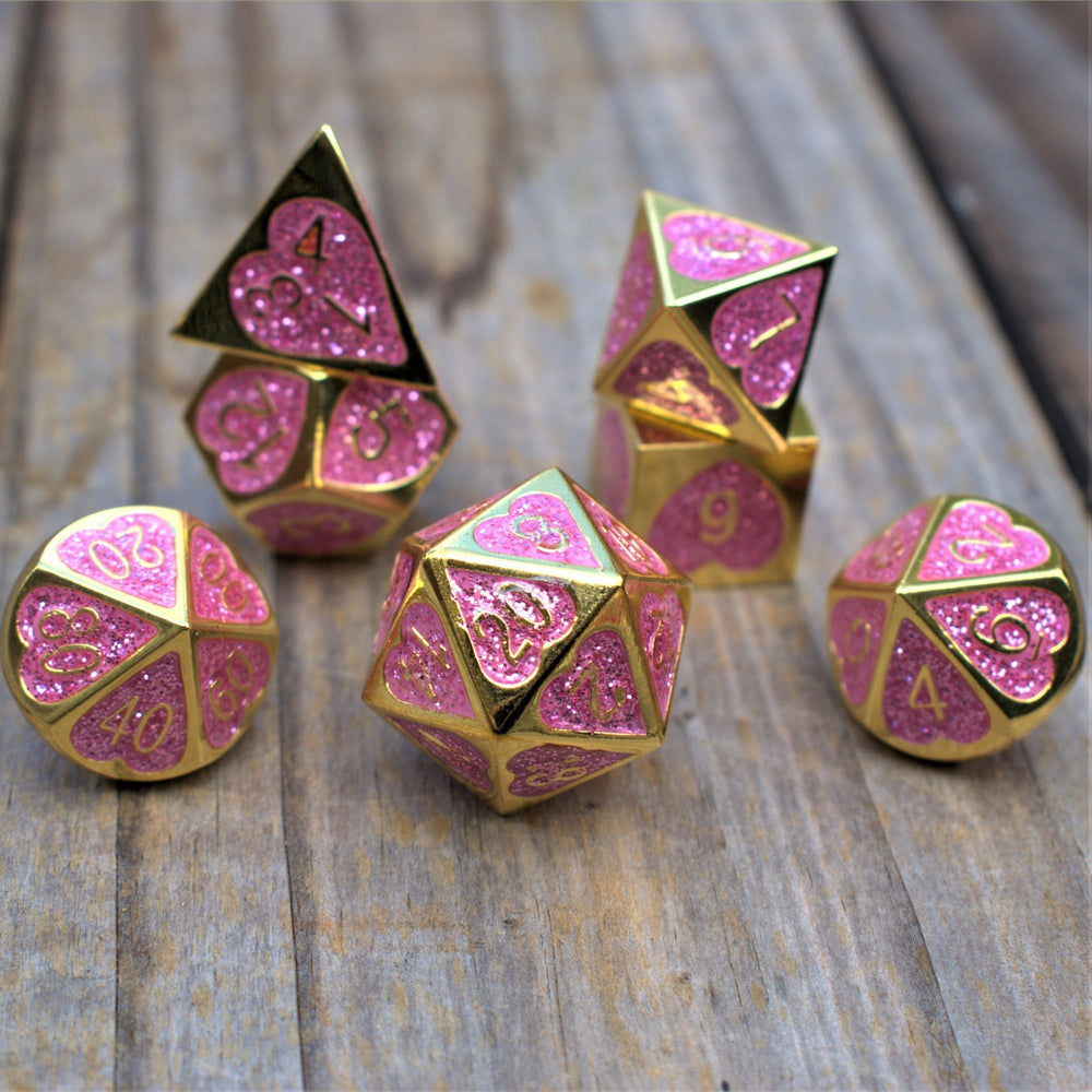 Maiden Lillian's Heart Metal Dice Set (ONLINE ORDER ONLY)