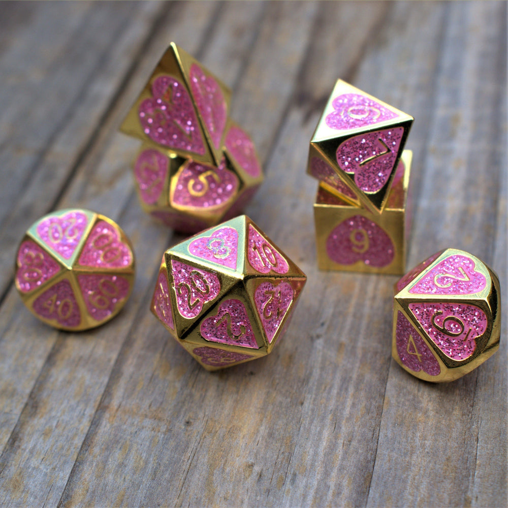 Maiden Lillian's Heart Metal Dice Set (ONLINE ORDER ONLY)
