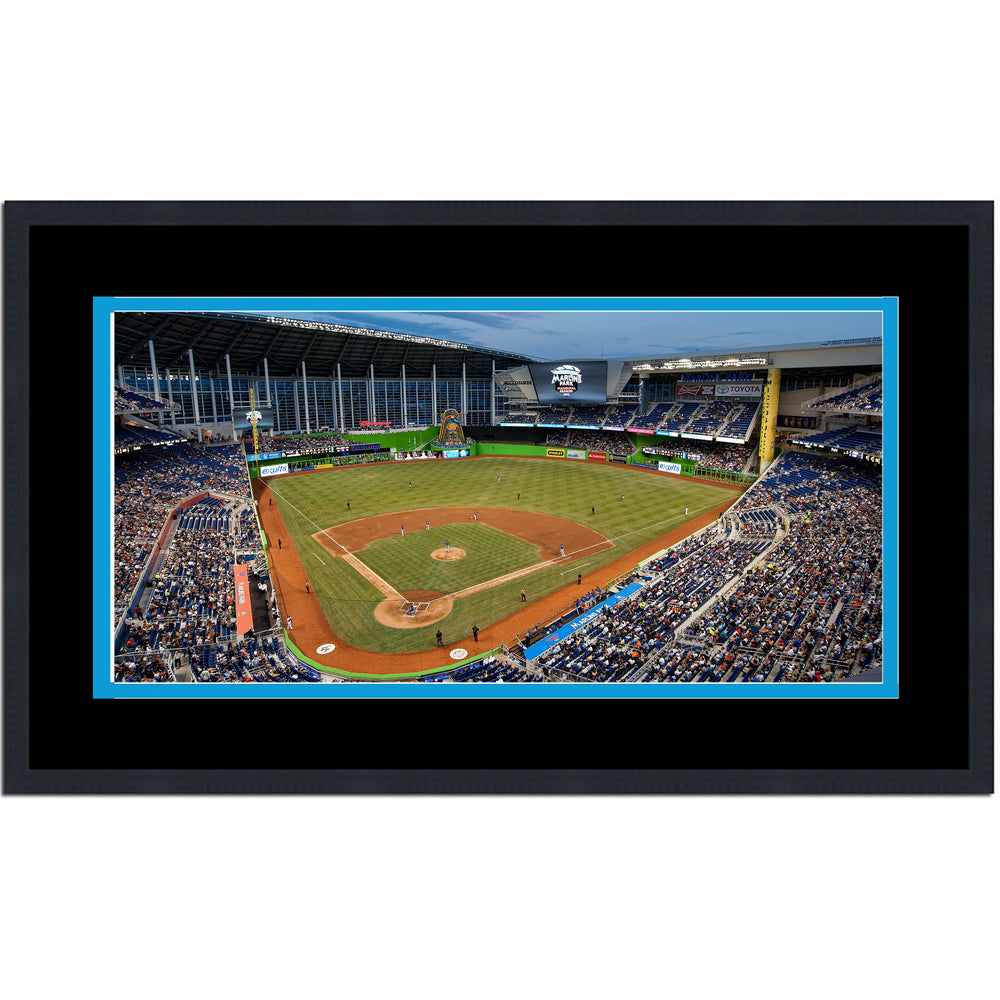 Framed LoanDepot Park Miami Marlins MLB 16x24 Baseball Photo Professionally Matted (ONLINE ORDER ONLY)