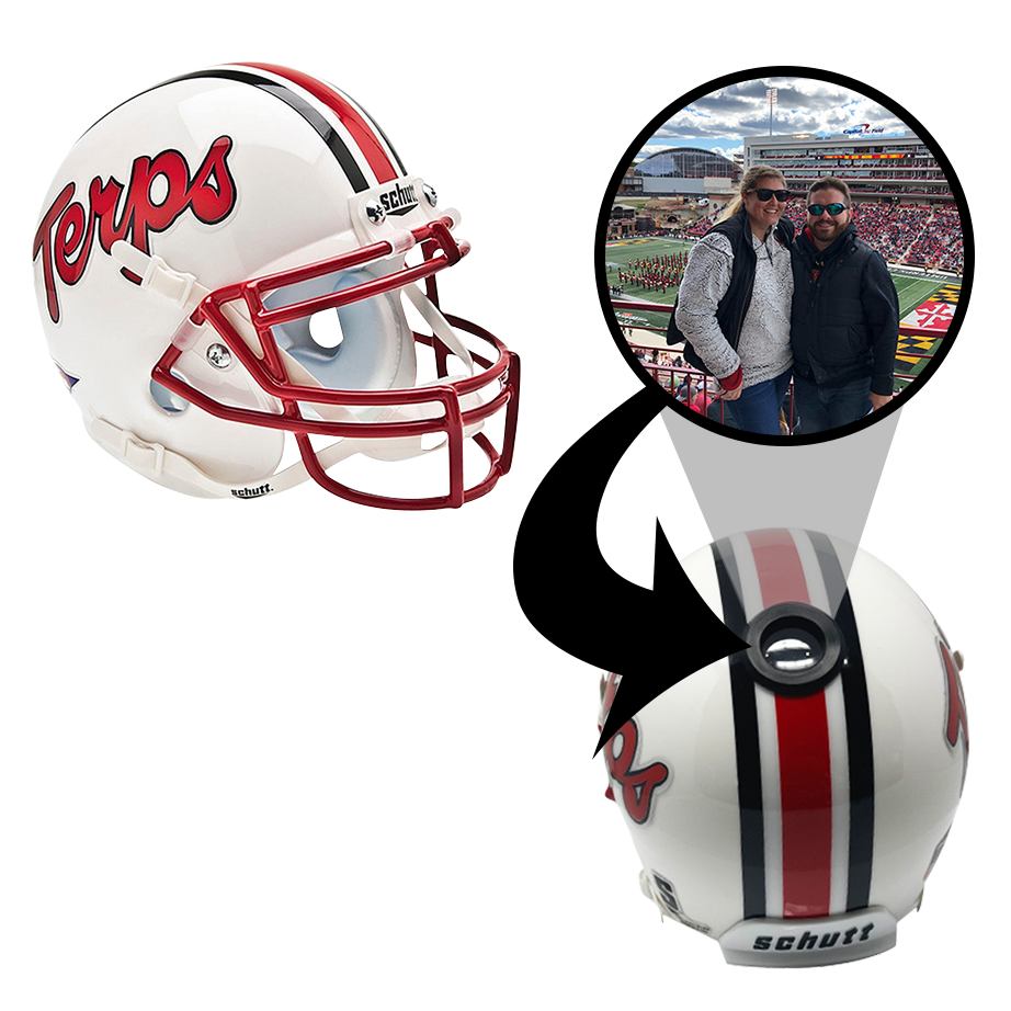 Maryland Terrapins College Football Collectible Mini Helmet - Picture Inside - FANZ Collectibles (Online Order Only) (ONLINE ORDER ONLY)