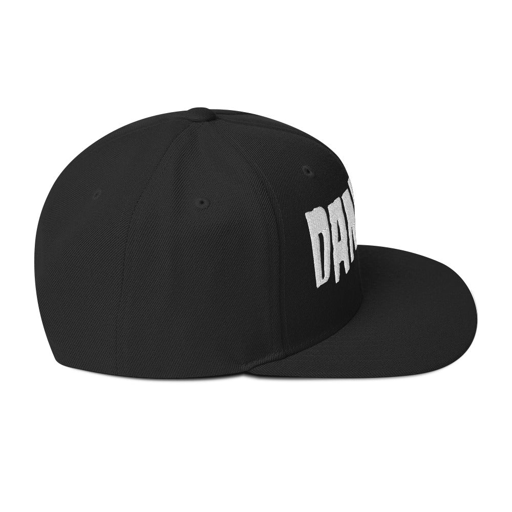 Danzig Classic Logo White Embroidered Snap Back Hat [Apparel] (ONLINE ORDER ONLY)