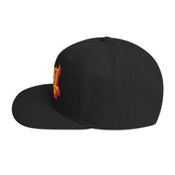 Ghost Yellow Logo Black Embroidered Snap Back Hat [Apparel] (ONLINE ORDER ONLY)
