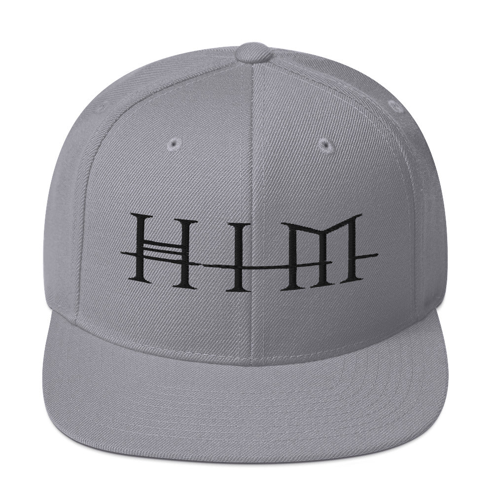 HIM Classic Logo Grey Embroidered Snap Back Hat [Apparel] (ONLINE ORDER ONLY)