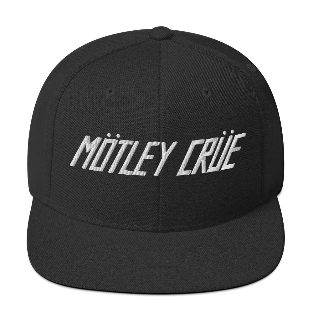 Motley Crue Classic Logo Black Embroidered Snap Back Hat [Apparel] (ONLINE ORDER ONLY)