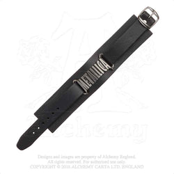 Metallica Pewter & Leather Cuff Bracelet (Online Order Only)