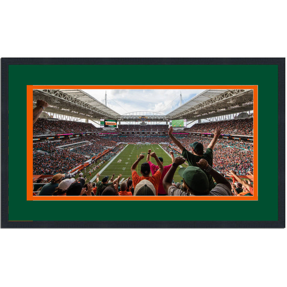 Framed Hard Rock Stadium Miami Hurricanes 16x24 NCAA Football Photo Professionally Matted (ONLINE ORDER ONLY)
