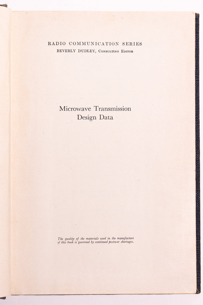 Microwave Transmission Data Design (ONLINE ORDER ONLY)