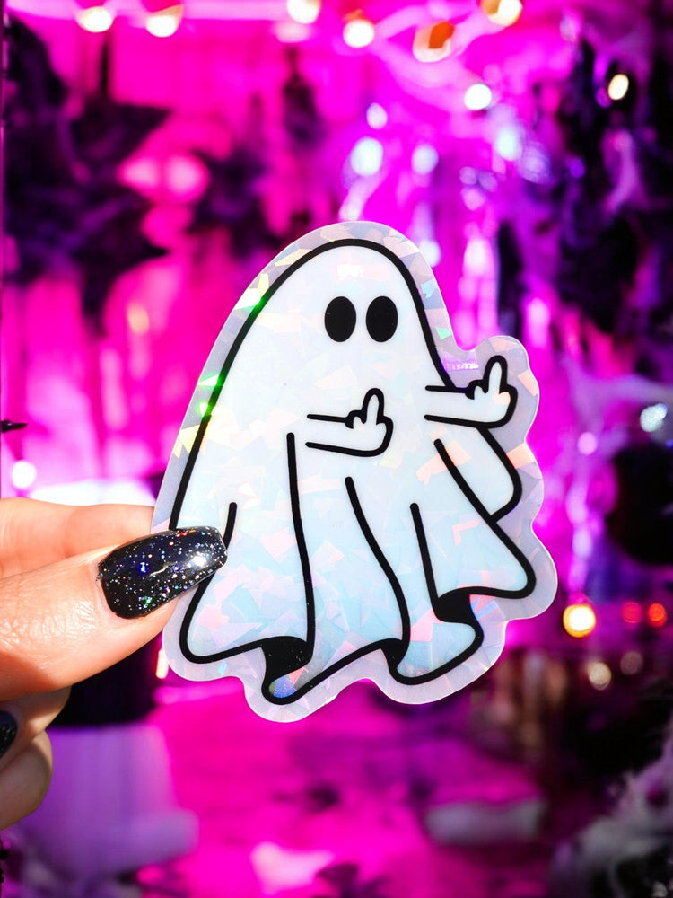 Middle Finger Ghostie Halloween Sticker (Online Order Only)