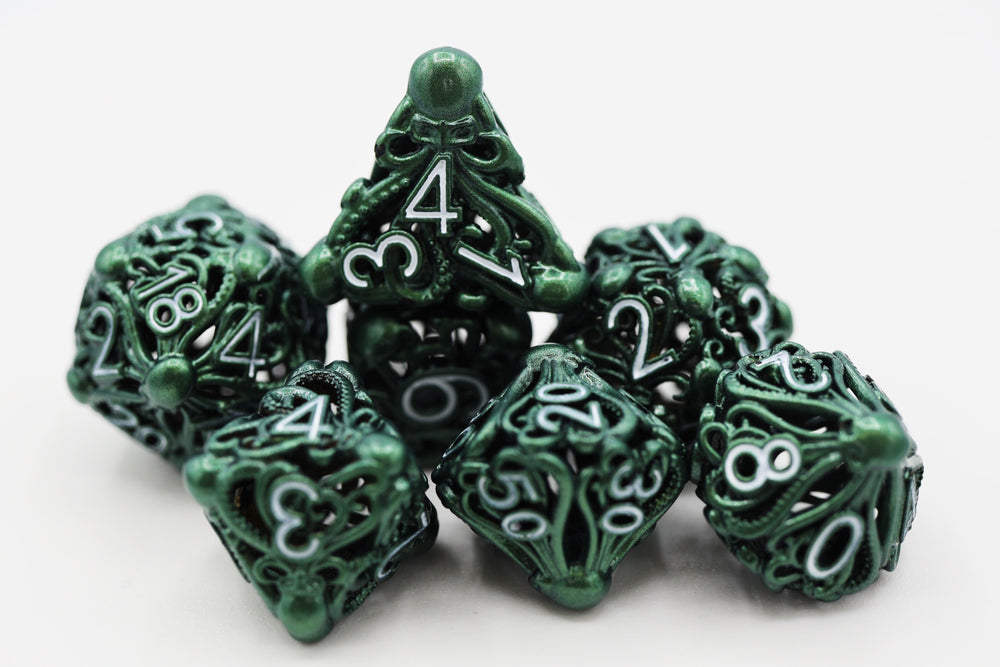 Mind Eater: Green - Hollow Metal RPG Dice Set (ONLINE ORDER ONLY)