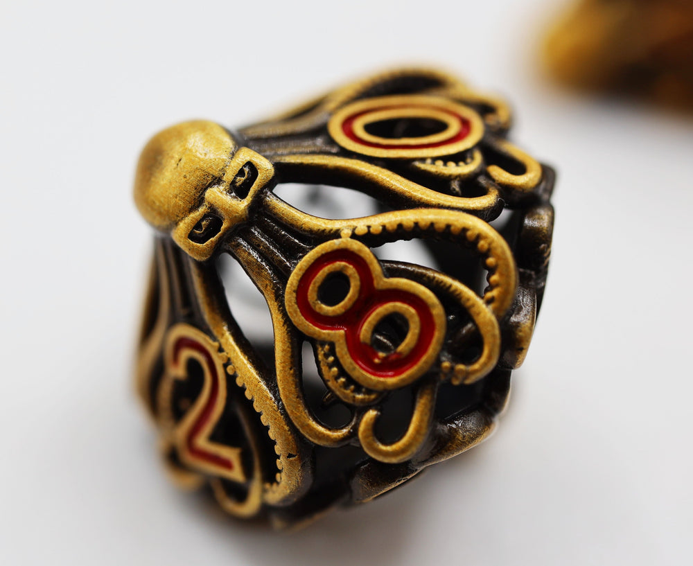 Mind Eater: Gold - Hollow Metal RPG Dice Set (ONLINE ORDER ONLY)