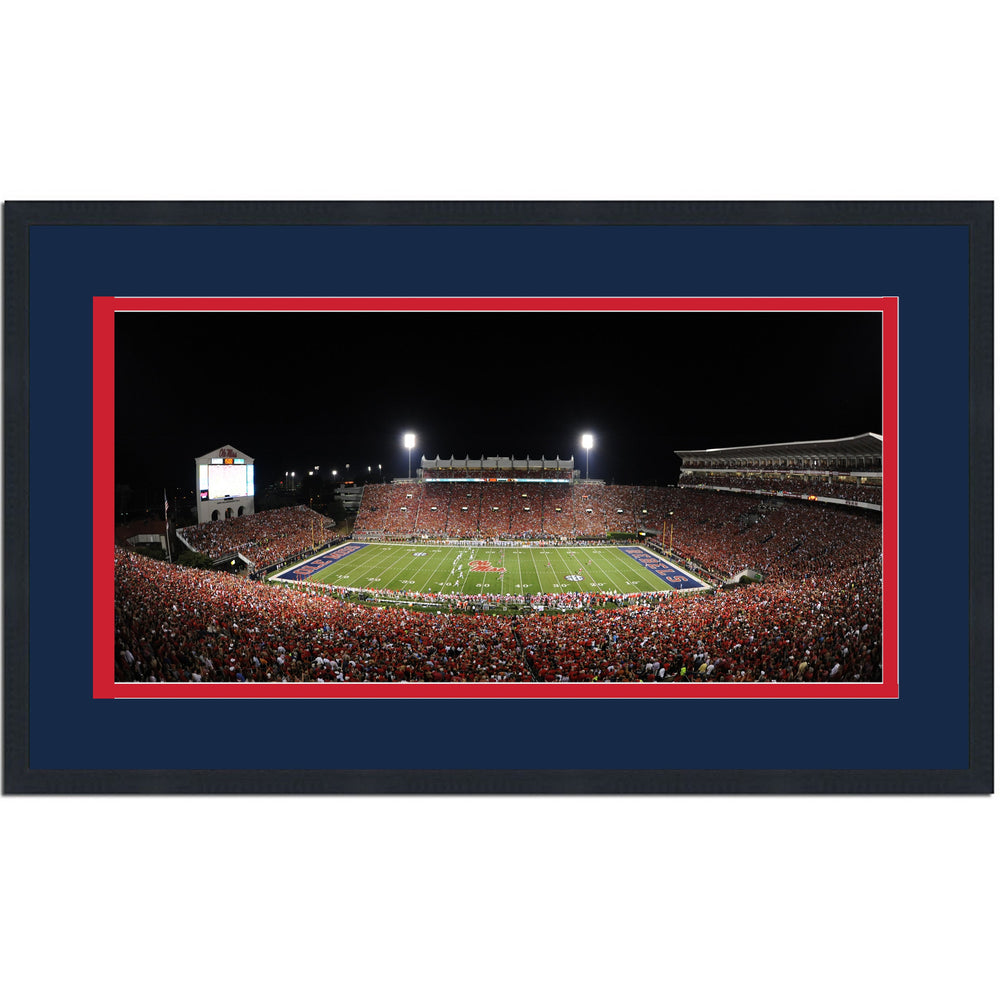 Framed Vaught Hemingway Stadium Ole Miss Rebels 16x24 NCAA Football Photo Professionally Matted (ONLINE ORDER ONLY)