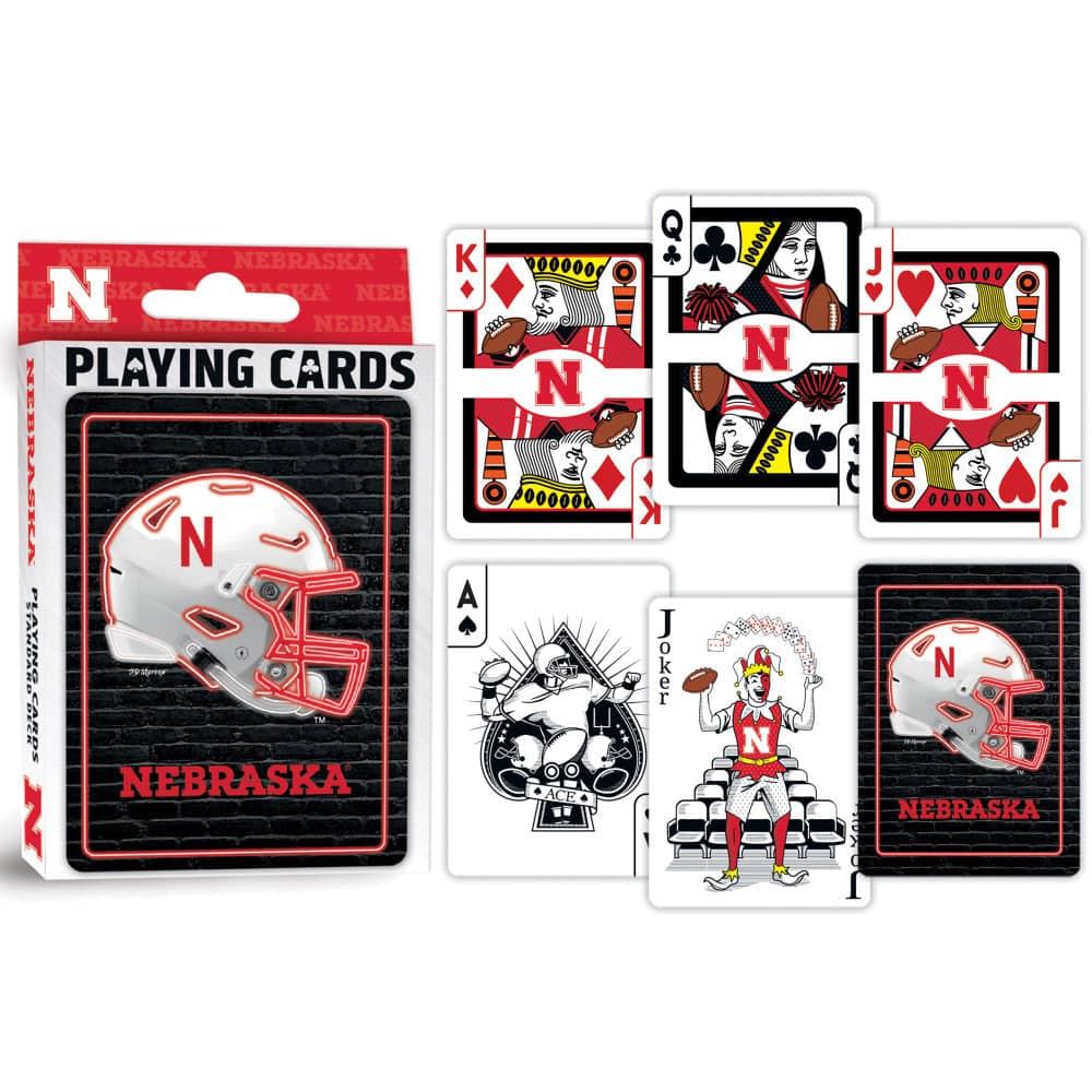 Nebraska Cornhuskers Neon-Styled Playing Cards - 54 Card Deck (ONLINE ORDER ONLY)
