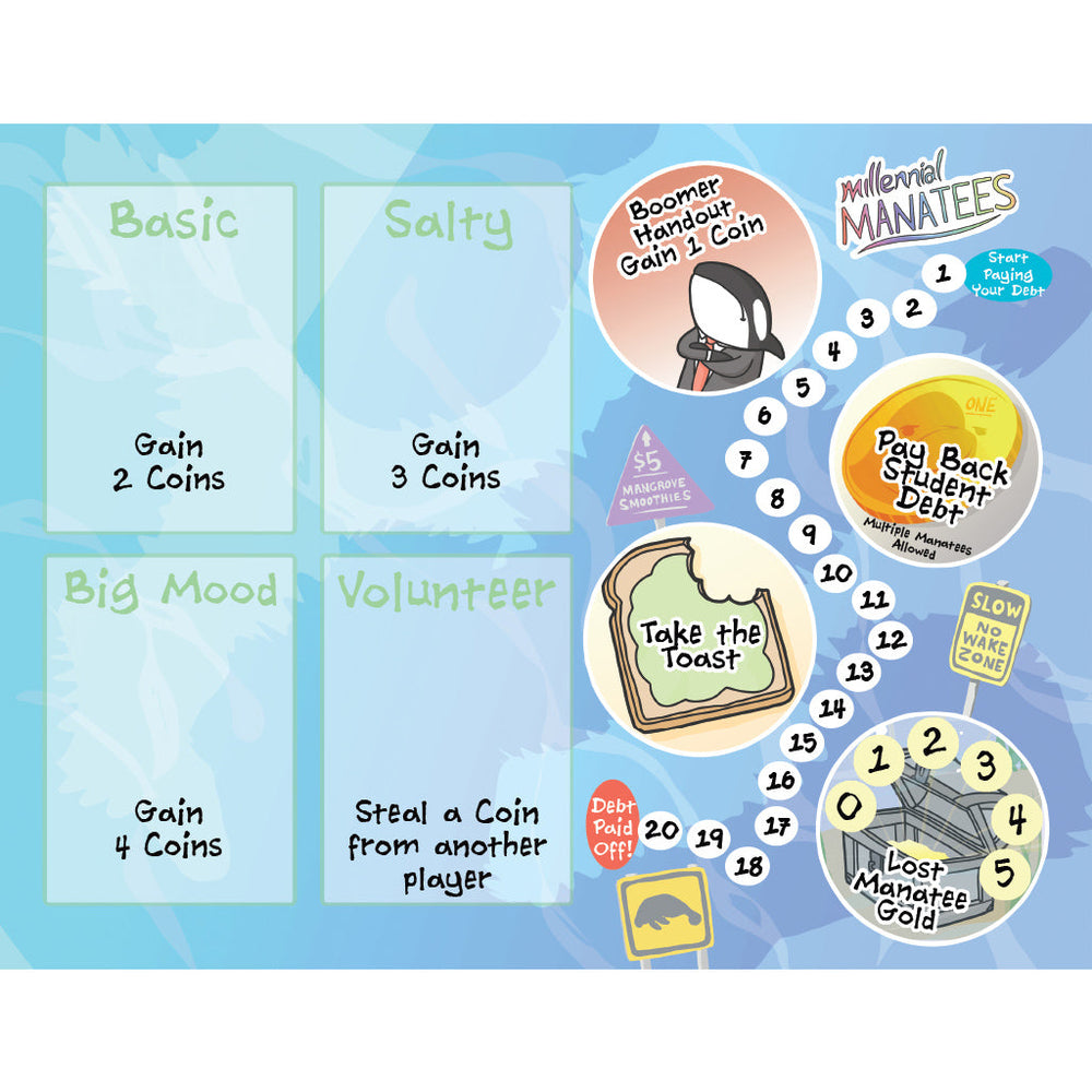 Millennial Manatees: Board Game in a Fanatee Pack (ONLINE ORDER ONLY)