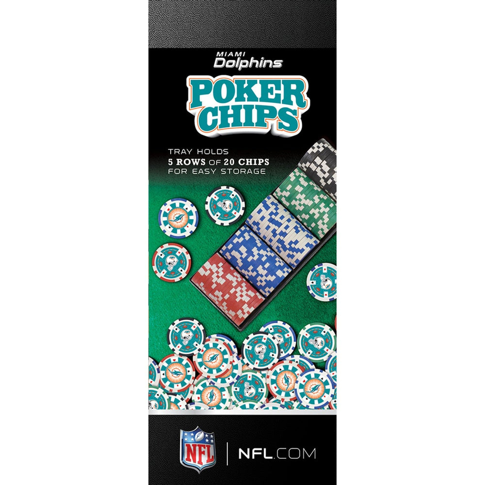 Miami Dolphins 100 Piece Poker Chips (ONLINE ORDER ONLY)