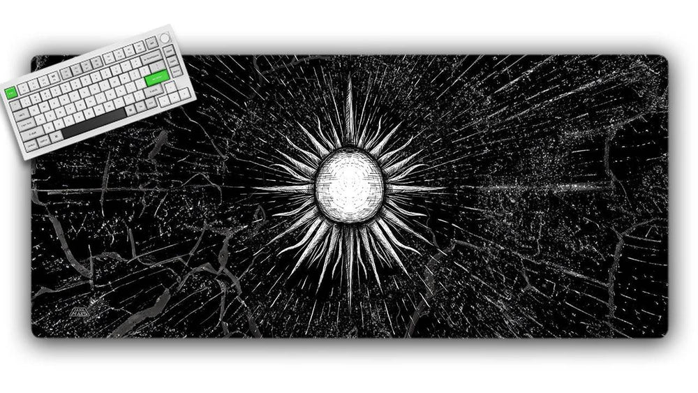 Mono White BW Gaming Mat