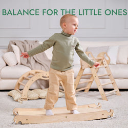 4in1 Montessori Climbing Set: Pikler Triangle, Arch, Slide Board, and Cushion for Toddlers (1–3 Years) (ONLINE ORDER ONLY)
