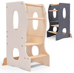 Stable Montessori Tower: Wooden Growing Chair - Ivory
