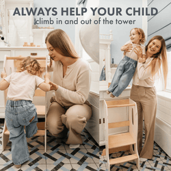 Stable Montessori Tower: Wooden Growing Chair - Ivory