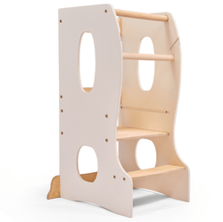 Stable Montessori Tower: Wooden Growing Chair - Ivory