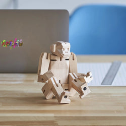 Modern Wooden Monkey Decor – Interactive Puzzle & Art Piece (ONLINE ORDER ONLY)