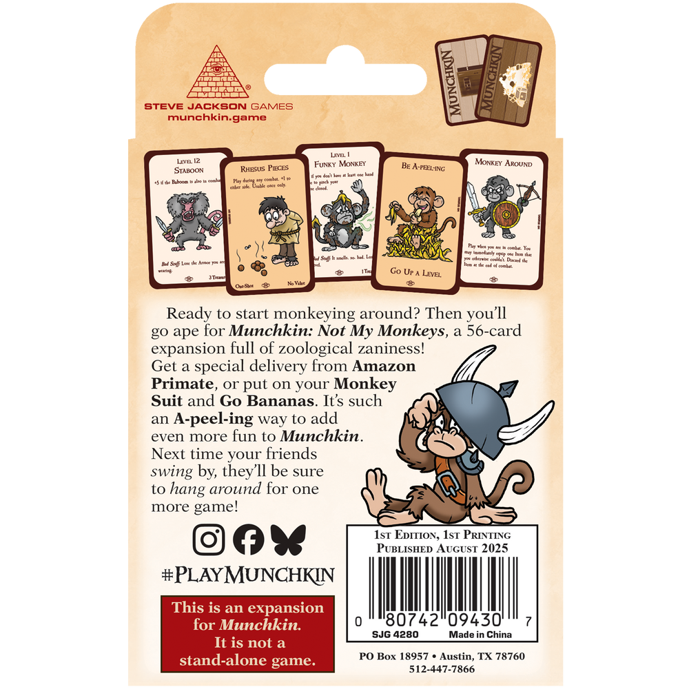Munchkin: Not My Monkeys (ONLINE ORDER ONLY)