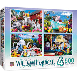 Wild & Whimsical - 500 Piece Jigsaw Puzzles 4 Pack (ONLINE ORDER ONLY)