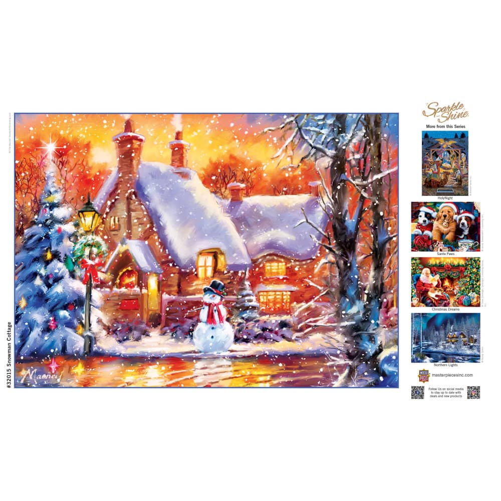 Sparkle & Shine - Snowman Cottage 500 Piece Glitter Jigsaw Puzzle