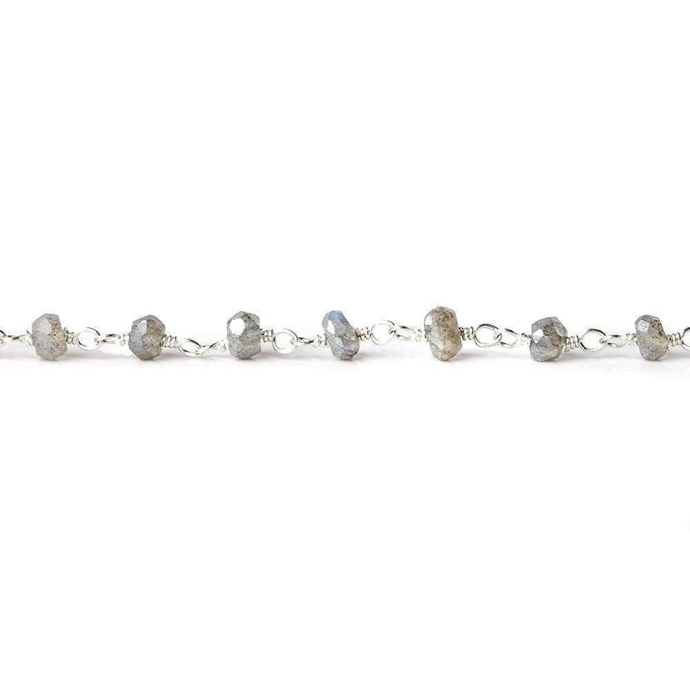 Mystic Labradorite Silver plated Wire Wrapped Chain (ONLINE ORDER ONLY)