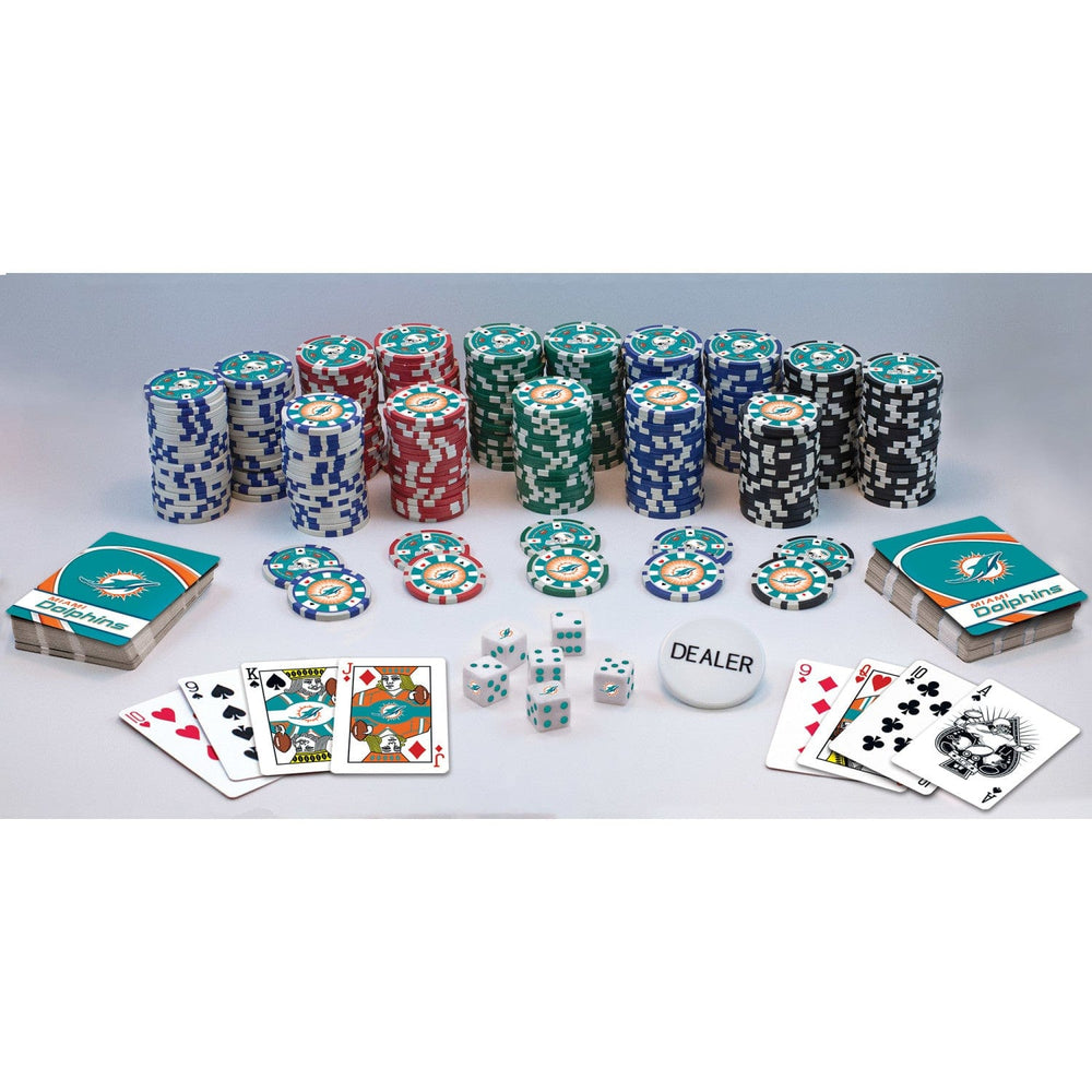 Miami Dolphins 300 Piece Poker Set (ONLINE ORDER ONLY)