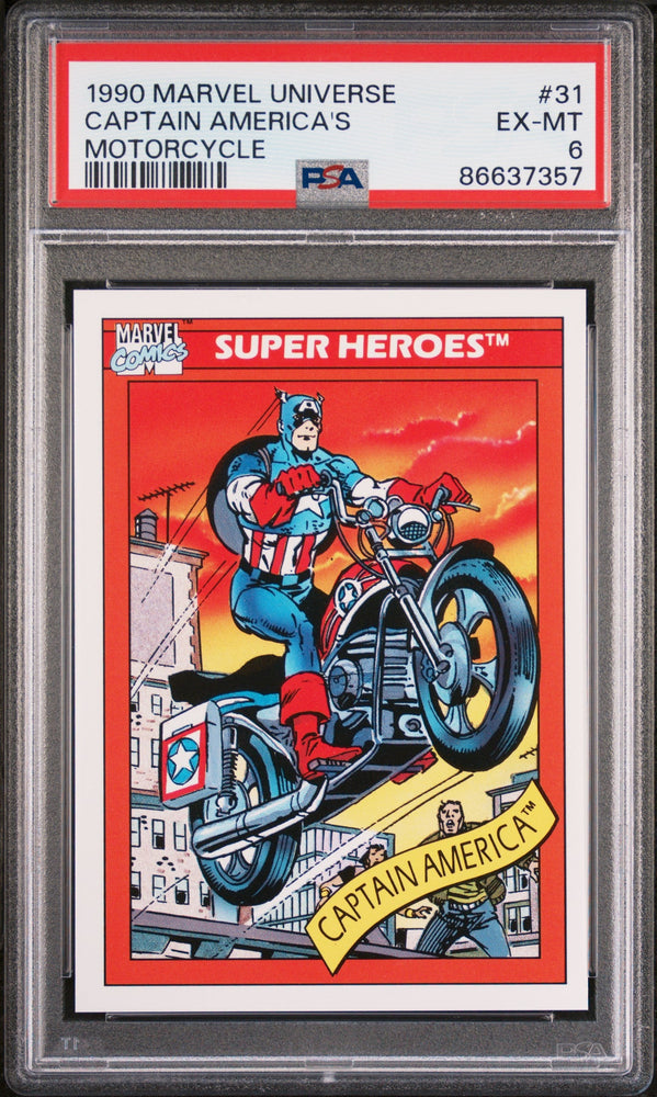 1990 MARVEL UNIVERSE CAPTAIN AMERICA'S MOTORCYCLE #31 - PSA 6 (Online Order Only)