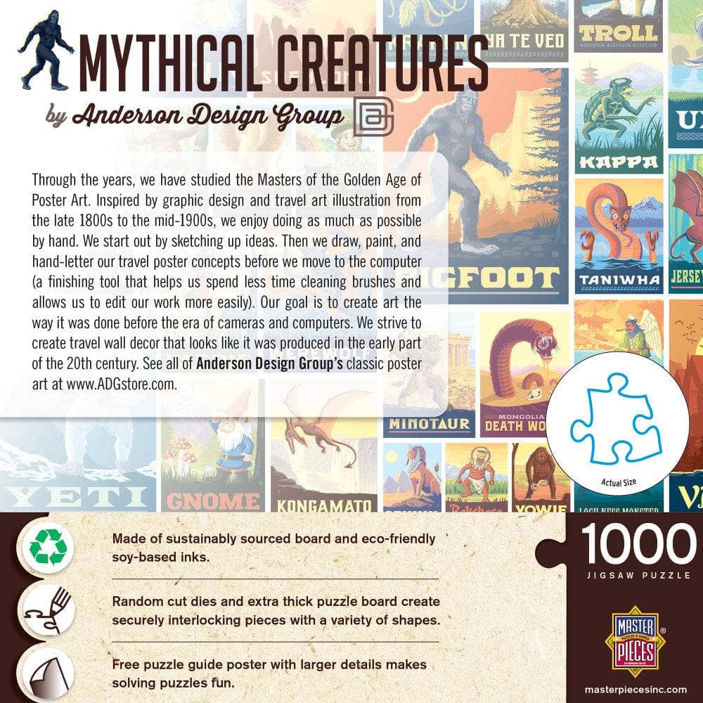 Vintage Posters - Mythical Creatures 1000 Piece Jigsaw Puzzle