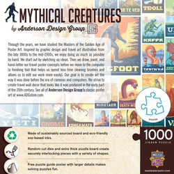 Vintage Posters - Mythical Creatures 1000 Piece Jigsaw Puzzle