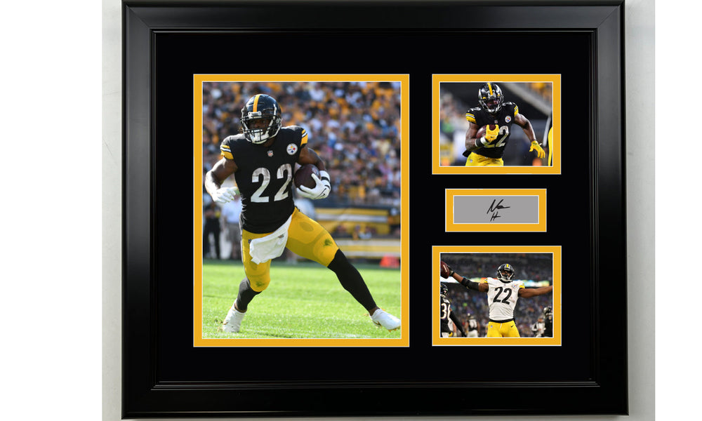 Framed Najee Harris Pittsburgh Steelers Facsimile Laser Engraved Signature Football 14x11 3 Photo Collage (ONLINE ORDER ONLY)