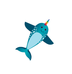 57  Inch Tall Nylon Narwhal Kite (ONLINE ORDER ONLY)